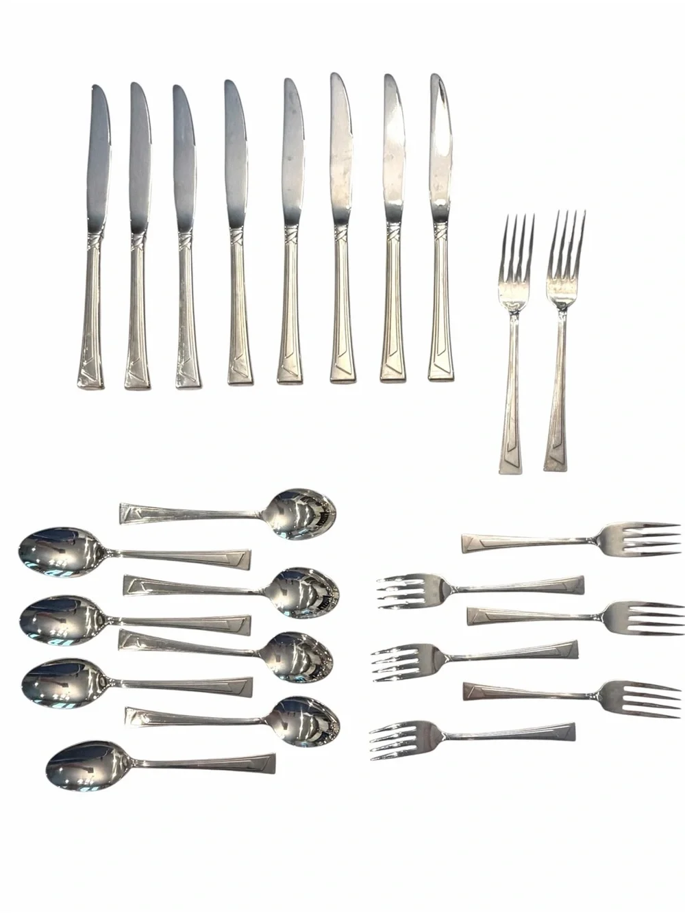 Oneida TREES Mirror Glossy Stainless Flatware Lot Replacement Set 24 Pieces